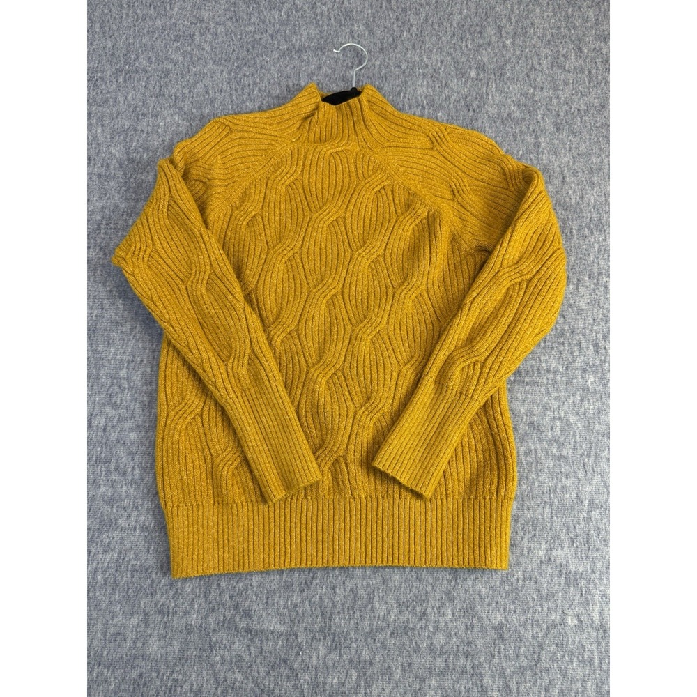 Amazon Essentials Sweater Women M Mustard Yellow Mock neck Soft Cozy‎ Comfort